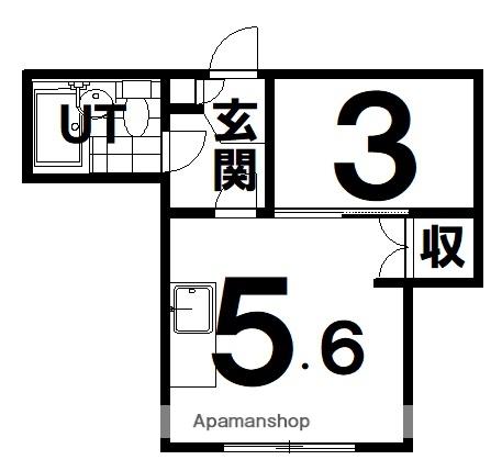 皆川ビル(1DK/4階)の間取り写真