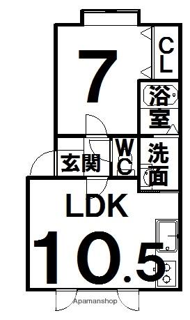 エーコーエピオンⅢ(1LDK/1階)の間取り写真
