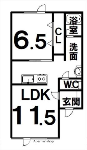 アルムレジェンドⅣ(1LDK/2階)の間取り写真