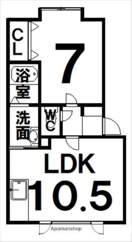 エーコーエピオンⅡ(1LDK/2階)の間取り写真