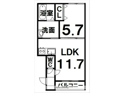KN白樺16.20(1LDK/1階)の間取り写真