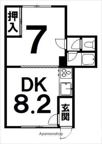 みどり荘(1DK/1階)の間取り写真