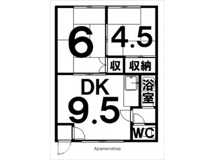 川原井マンション(2DK/1階)の間取り写真