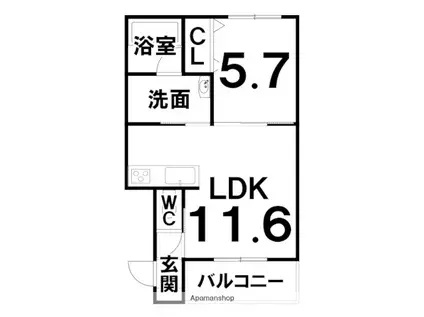 VIVI(1LDK/1階)の間取り写真