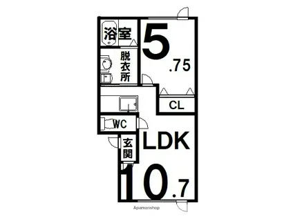 ZOON(1LDK/2階)の間取り写真