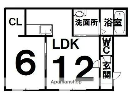 NATURALⅡ(1LDK/3階)の間取り写真