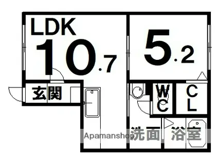 ビジネス・Ⅰ(1LDK/2階)の間取り写真