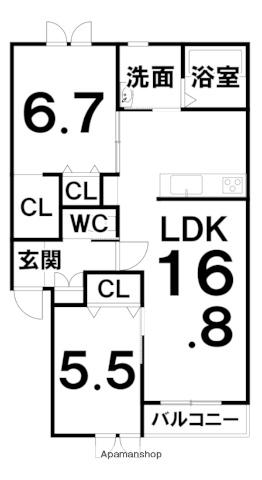 西4南28アパート(2LDK/2階)の間取り写真