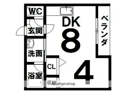 アペルト2・7(1DK/3階)の間取り写真