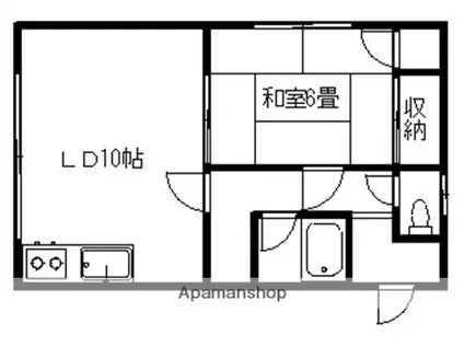 コーポ緑A(1DK/2階)の間取り写真