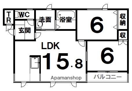 とてっぽ(2LDK/1階)の間取り写真
