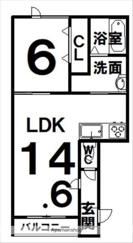 CLASS 帯広Ⅰ(1LDK/2階)の間取り写真