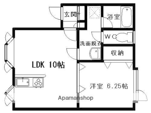 CASTLE M・KⅢ(1LDK/1階)の間取り写真
