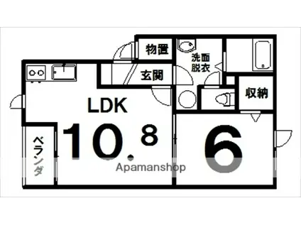 太陽ホーム(1LDK/3階)の間取り写真