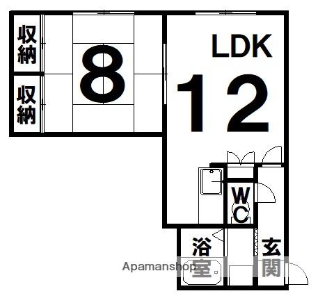 ビューハイツ古田(1LDK/2階)の間取り写真