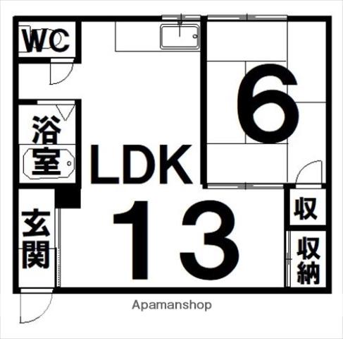 中島マンション(1LDK/1階)の間取り写真