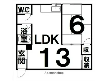 中島マンション(1LDK/2階)の間取り写真