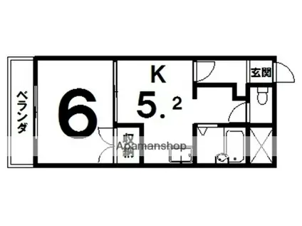 アーサービル(1K/2階)の間取り写真