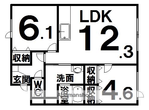 エクセレントステージⅡ(2LDK/1階)の間取り写真