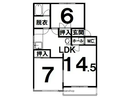 キノ5ハイム(2LDK/1階)の間取り写真