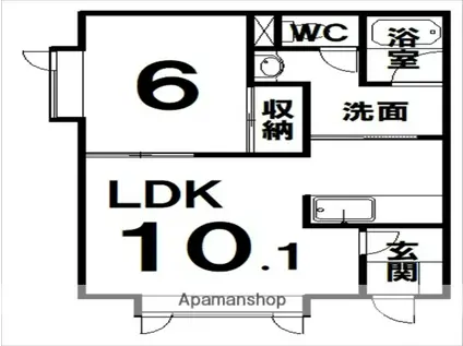 BIG O PLACE(1LDK/1階)の間取り写真