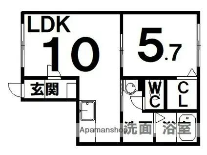 ビジネス・Ⅰ(1LDK/2階)の間取り写真