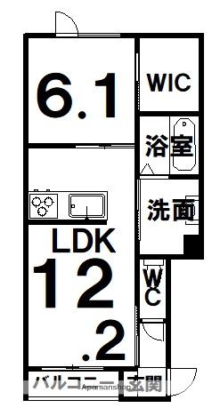 KC・TOWN(1LDK/2階)の間取り写真