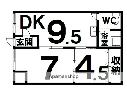 レジデンス19(2DK/2階)の間取り写真