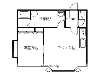 華ハイツ(1LDK/2階)の間取り写真