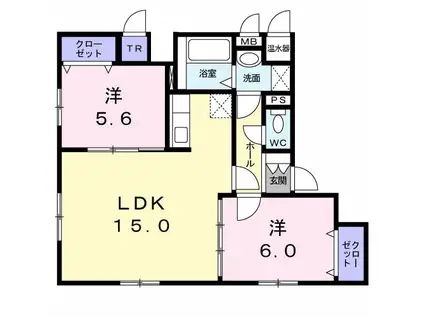 フレスクーラ(2LDK/1階)の間取り写真