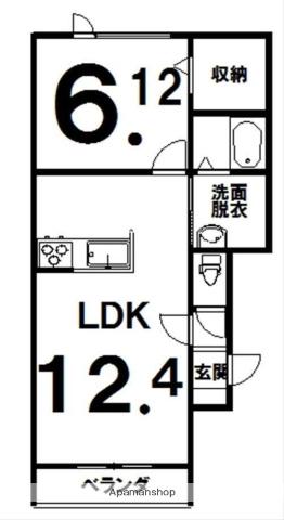 デスパシオⅢ(1LDK/1階)の間取り写真
