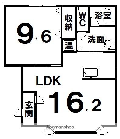 ドリームK&T(1LDK/2階)の間取り写真