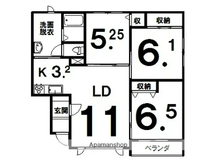 Mハーモニー(3LDK/1階)の間取り写真