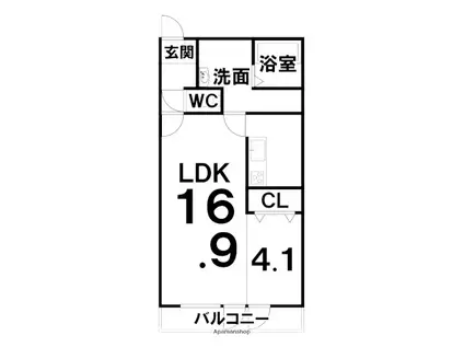 レ・アーレ大通みなみ(ワンルーム/2階)の間取り写真