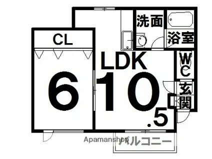 らいふ97(1LDK/3階)の間取り写真