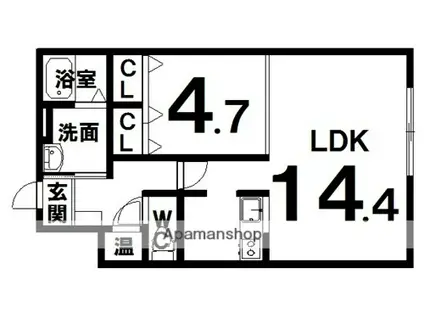 アビタ新緑(1LDK/3階)の間取り写真