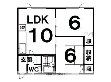ハイム札内桜町(2LDK/2階)の間取り写真