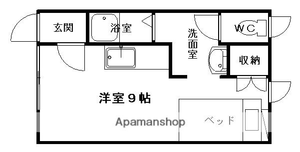 文教荘(ワンルーム/1階)の間取り写真