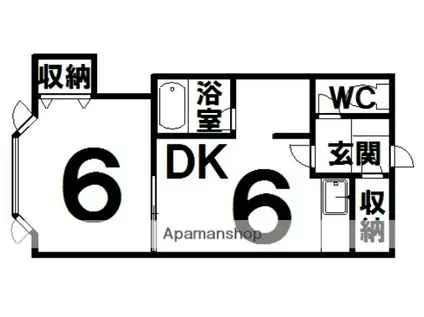 セントラルガーデン9B(1DK/2階)の間取り写真