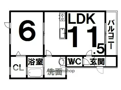 KIRARIⅡ(1LDK/1階)の間取り写真