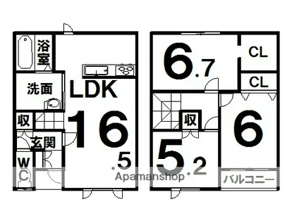 イリスⅢＮＷ(3LDK)の間取り写真