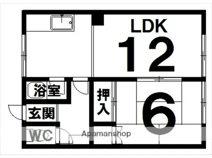 222ハイム(1LDK/1階)の間取り写真