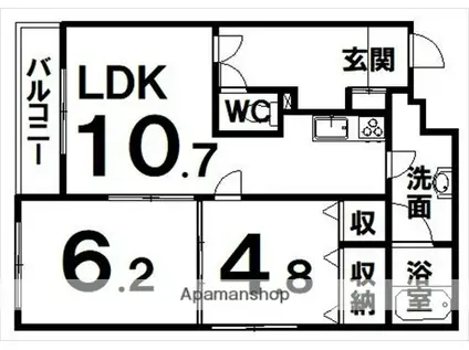 セフィーラリーノ(2LDK/3階)の間取り写真