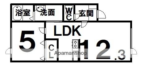 ウィステリア3(1LDK/2階)の間取り写真