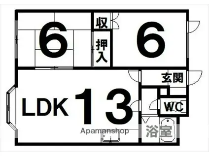 コーポマルセン(2LDK/1階)の間取り写真