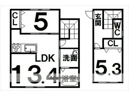 グランディール大通(2LDK)の間取り写真