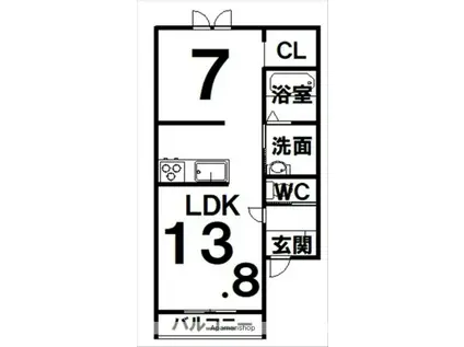 クインベラ(1LDK/3階)の間取り写真