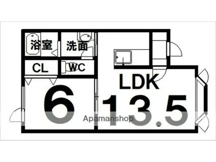 K&K230(1LDK/1階)の間取り写真
