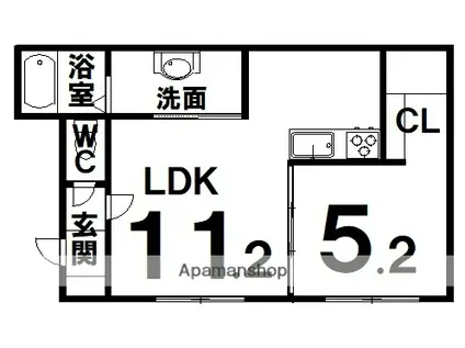 LUPUS(1LDK/2階)の間取り写真