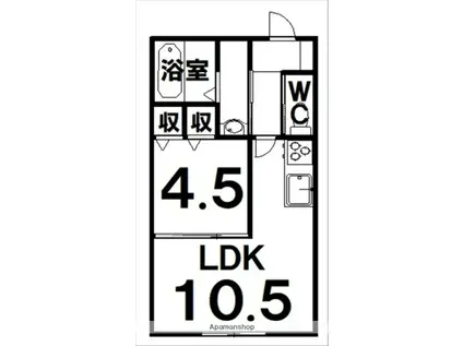 NCウイングさくら(1LDK/2階)の間取り写真